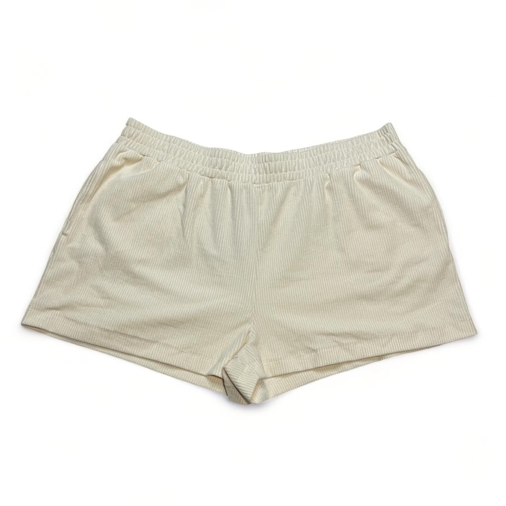 Cotton On Curve Womens Corduroy Elastic Waist Shorts - Cream, Size 14, New - Picture 1 of 13
